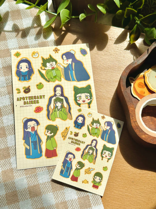 apothecary dairies sticker sheet