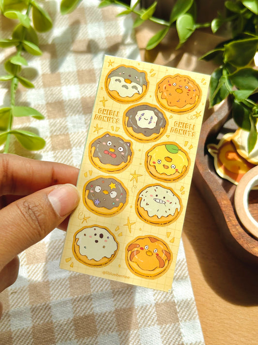ghibli donuts sticker sheet