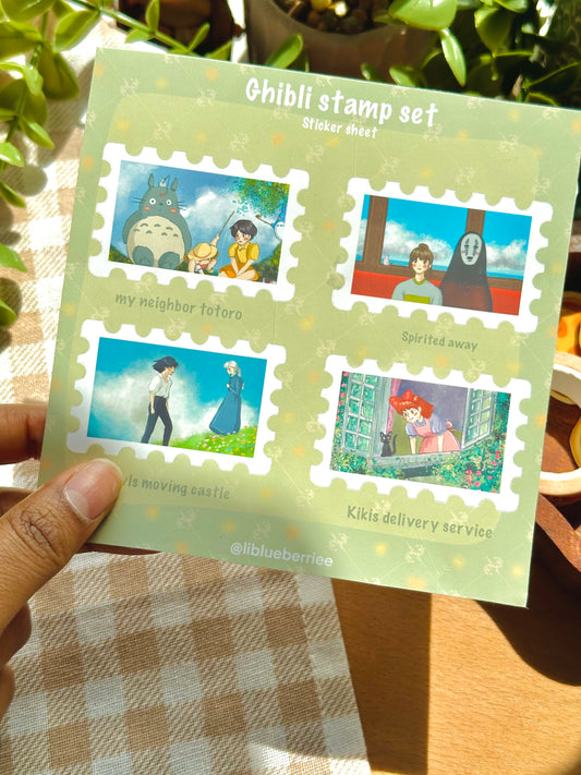 ghibli stamps sticker sheet