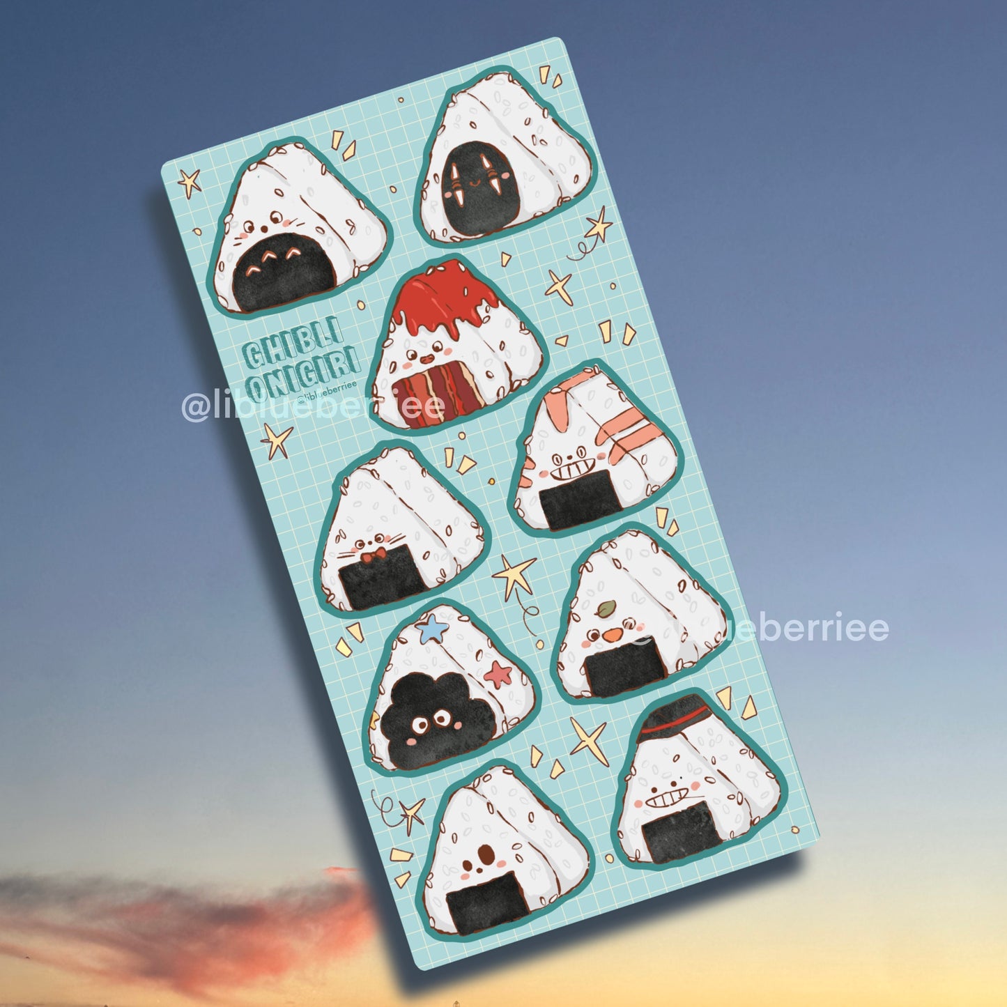 ghibli onigiri sticker sheet