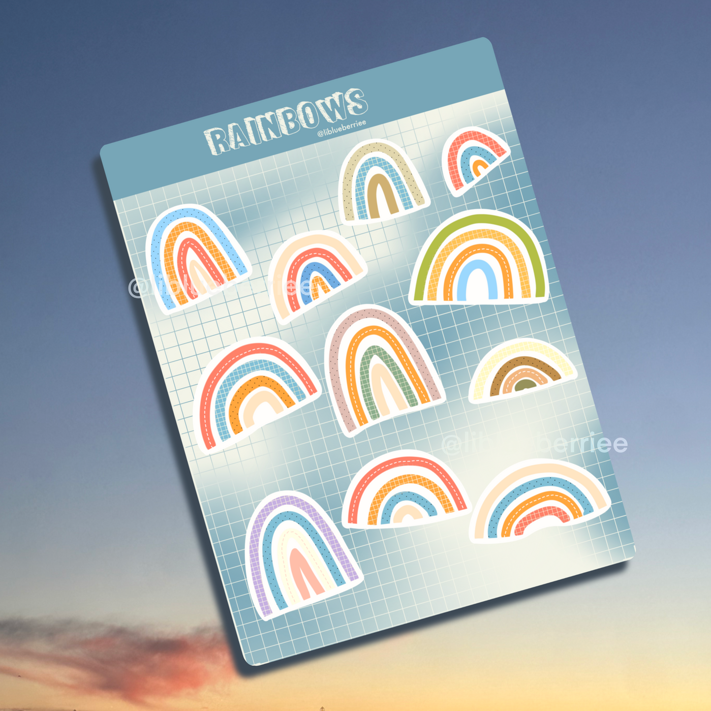rainbows sticker sheet