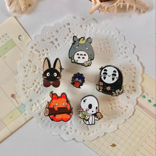 ghibli spring enamel pins