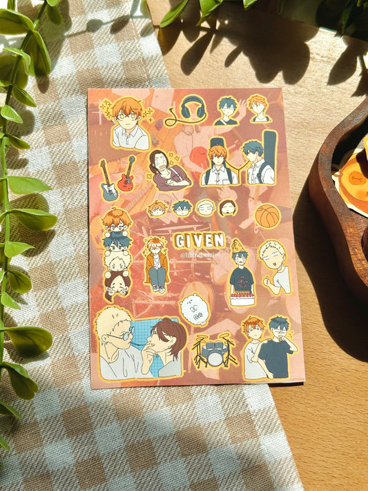 given sticker sheet