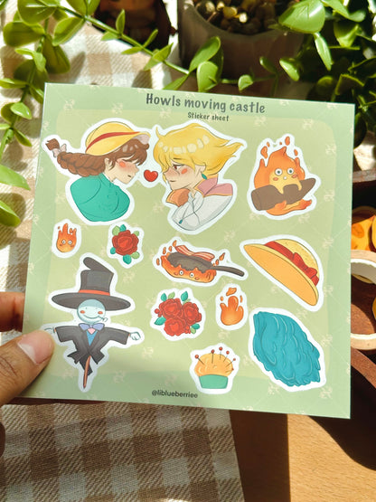 howls moving castle- ghibli sticker sheet
