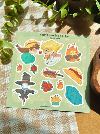 howls moving castle- ghibli sticker sheet