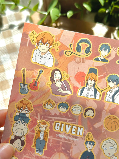 given sticker sheet