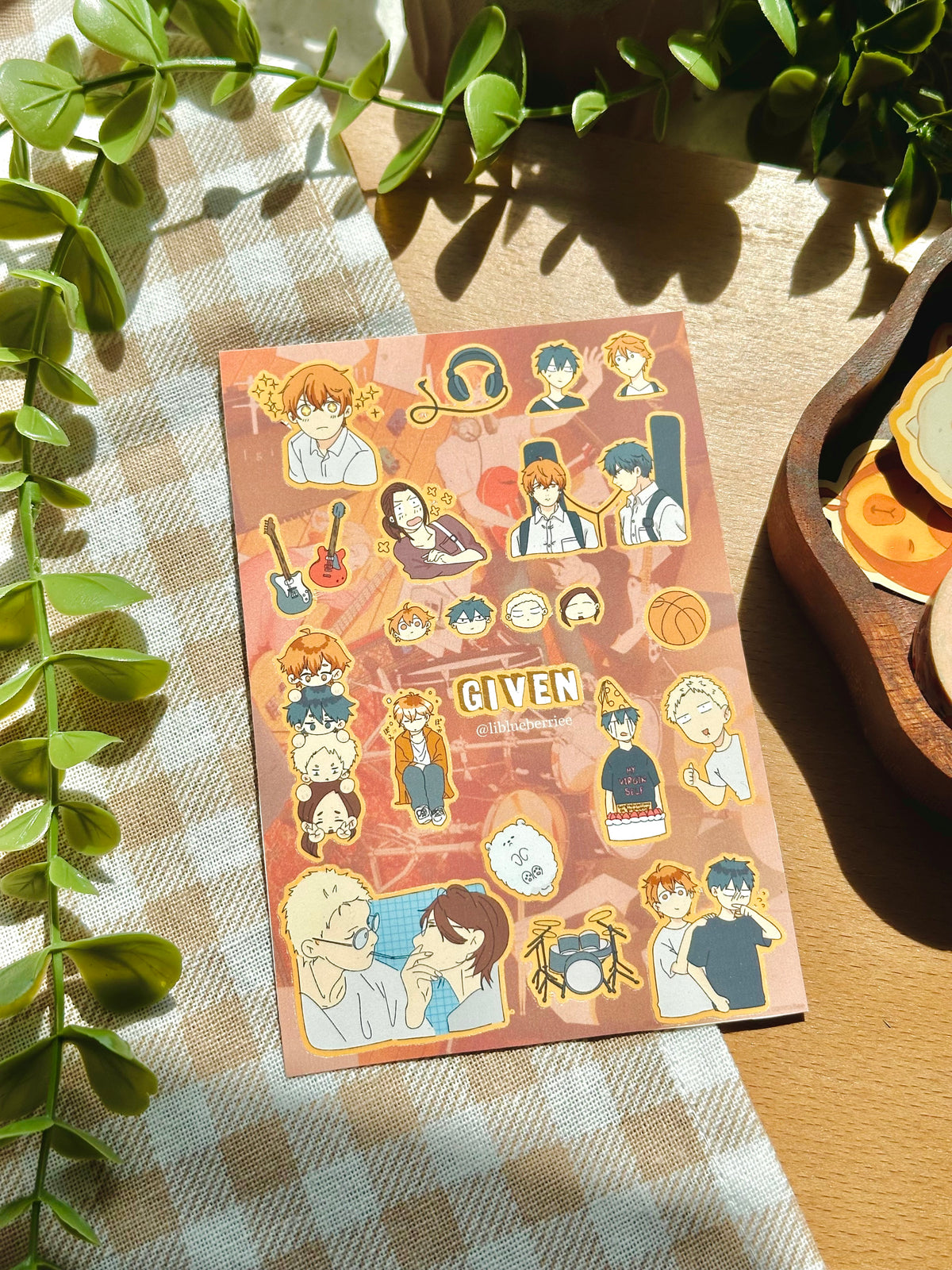 given sticker sheet