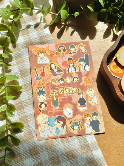given sticker sheet