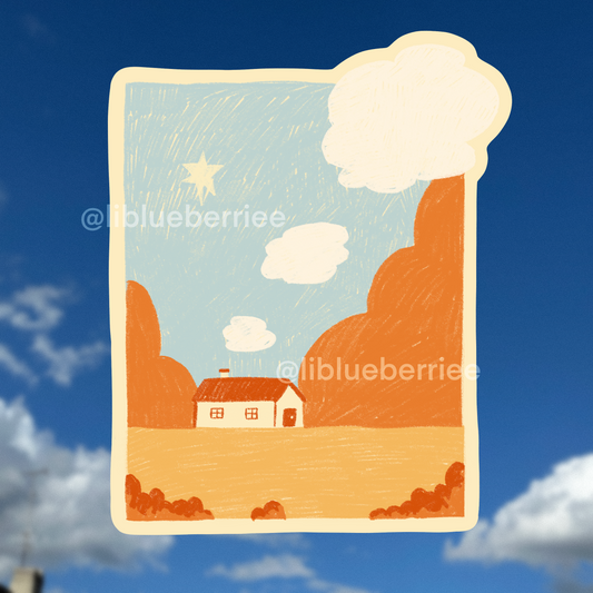 cottage cloud sticker flake