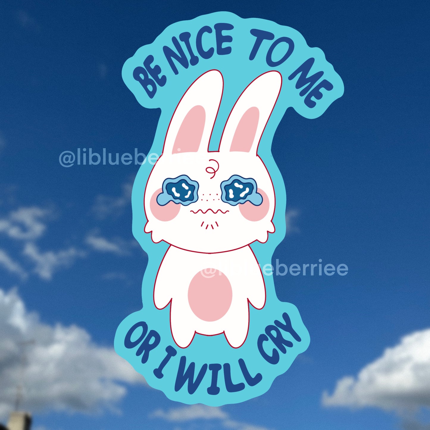 be nice or ill cry sticker flake