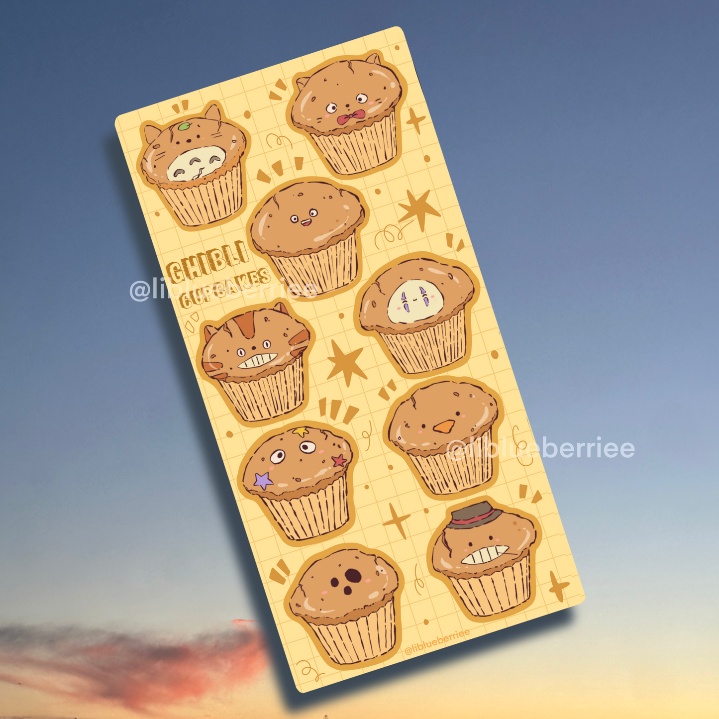 ghibli cupcakes sticker sheet