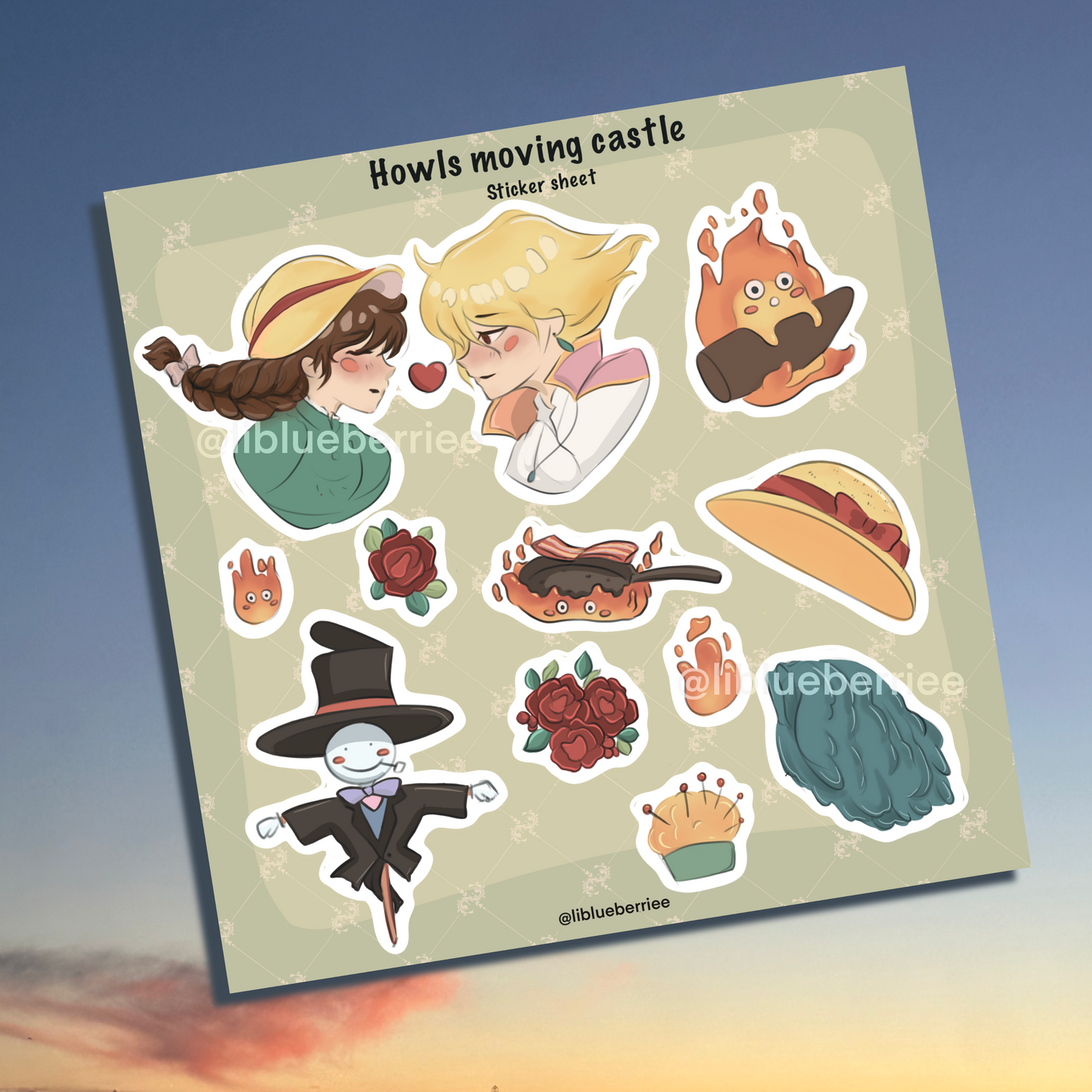 howls moving castle- ghibli sticker sheet