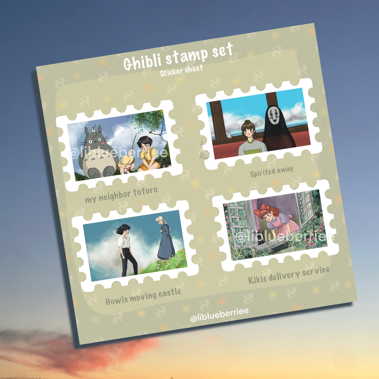 ghibli stamps sticker sheet