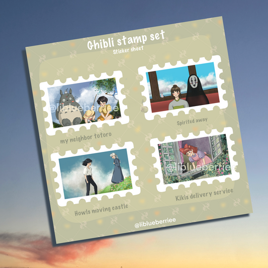 ghibli stamps sticker sheet