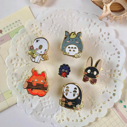 ghibli spring enamel pins