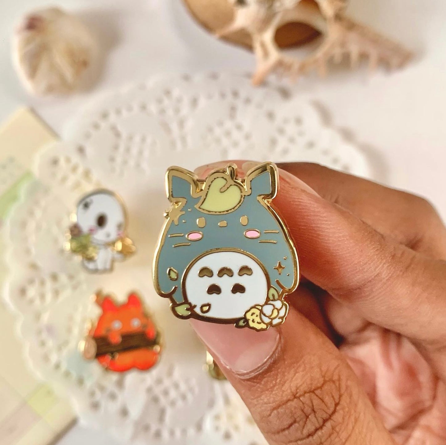 ghibli spring enamel pins
