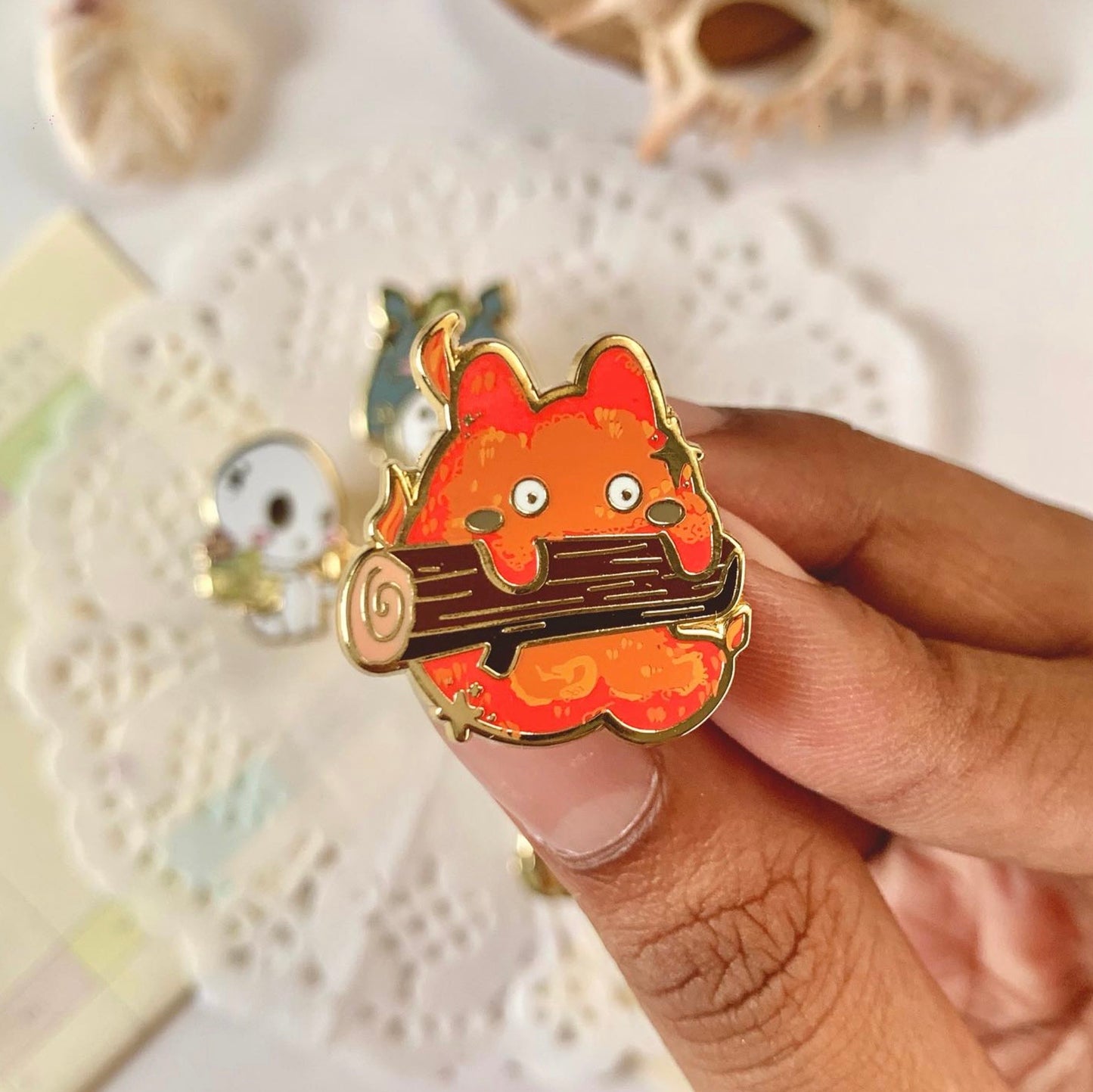 ghibli spring enamel pins