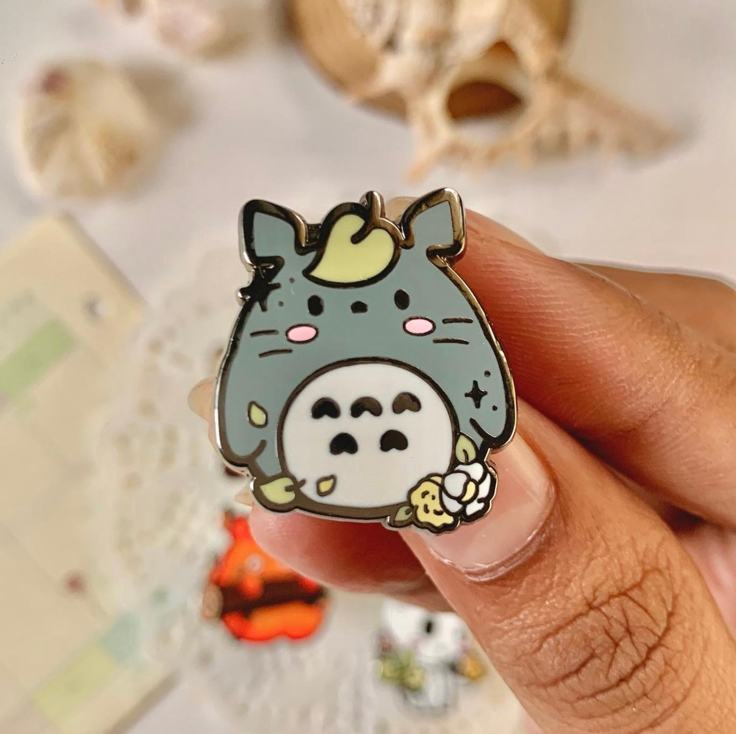 ghibli spring enamel pins