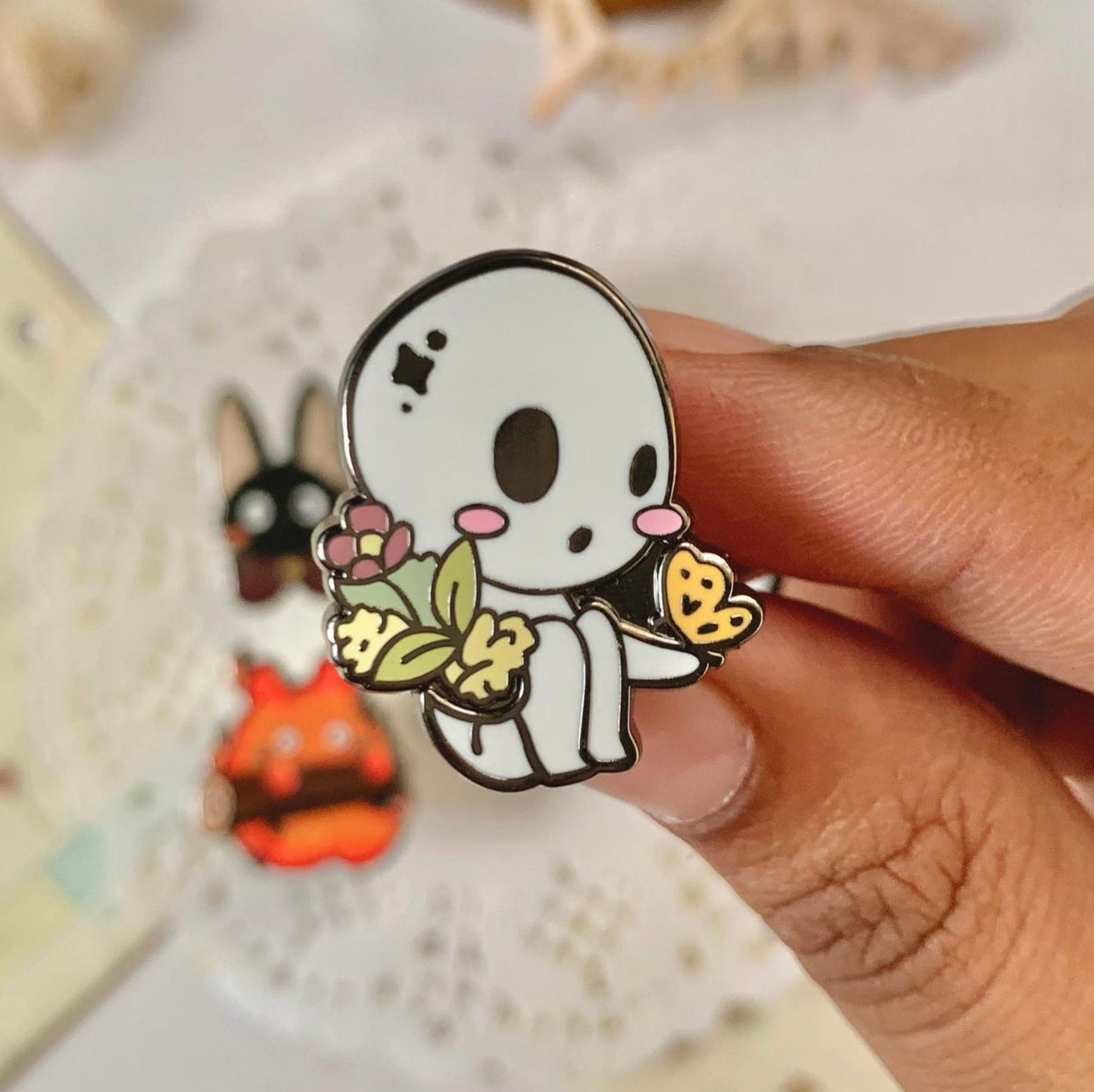 ghibli spring enamel pins