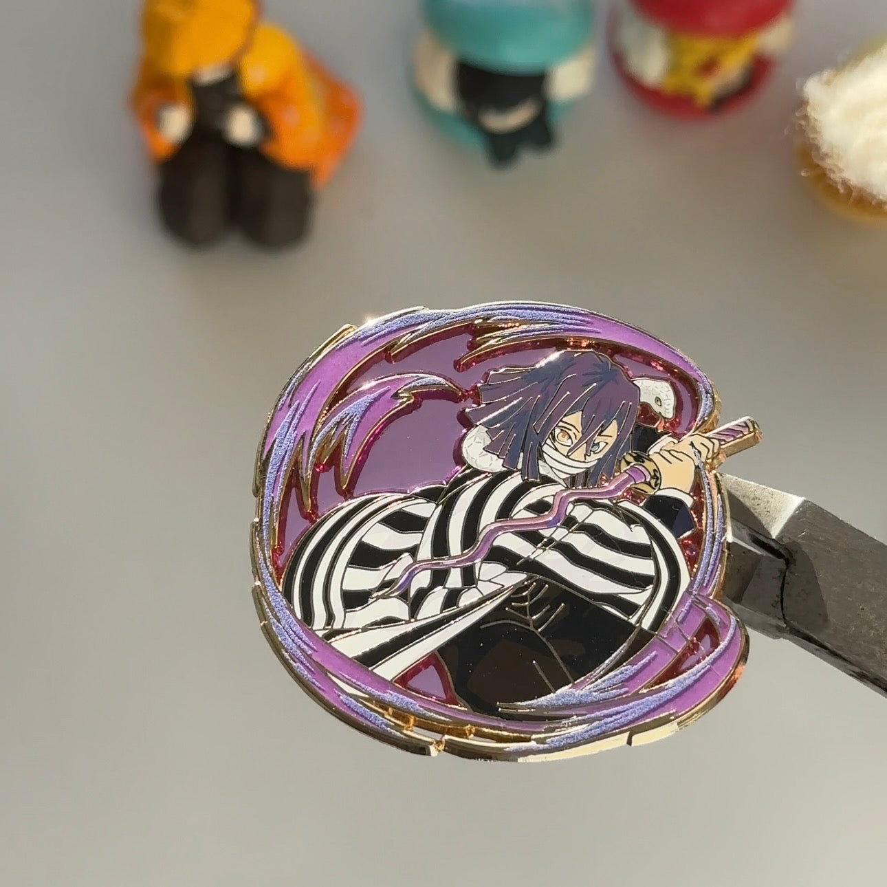 obanai iguro * demon slayer enamel pin [glow in dark] (Copy)
