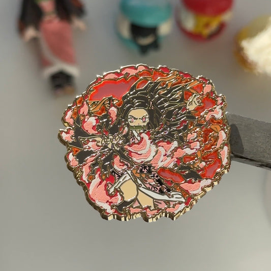 nezuko kamado * demon slayer enamel pin [glow in dark]