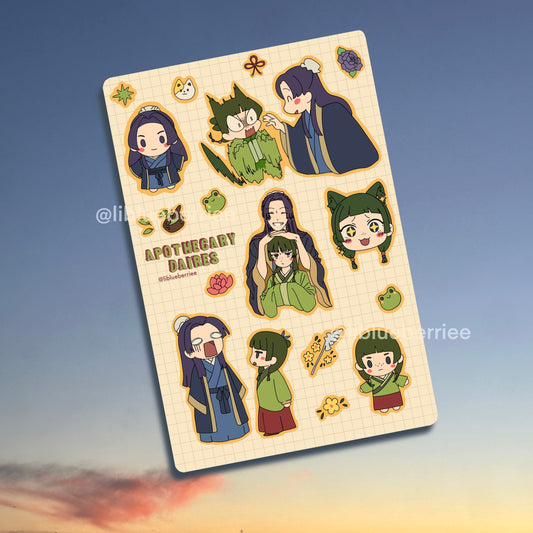 apothecary dairies sticker sheet